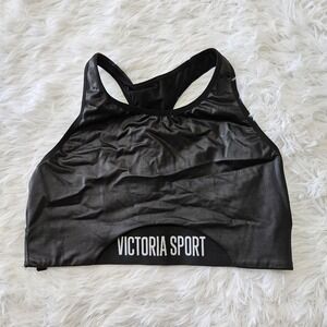 Victoria's Secret Victoria Sport Women's‎ Black Satin Sports Bra. Size M